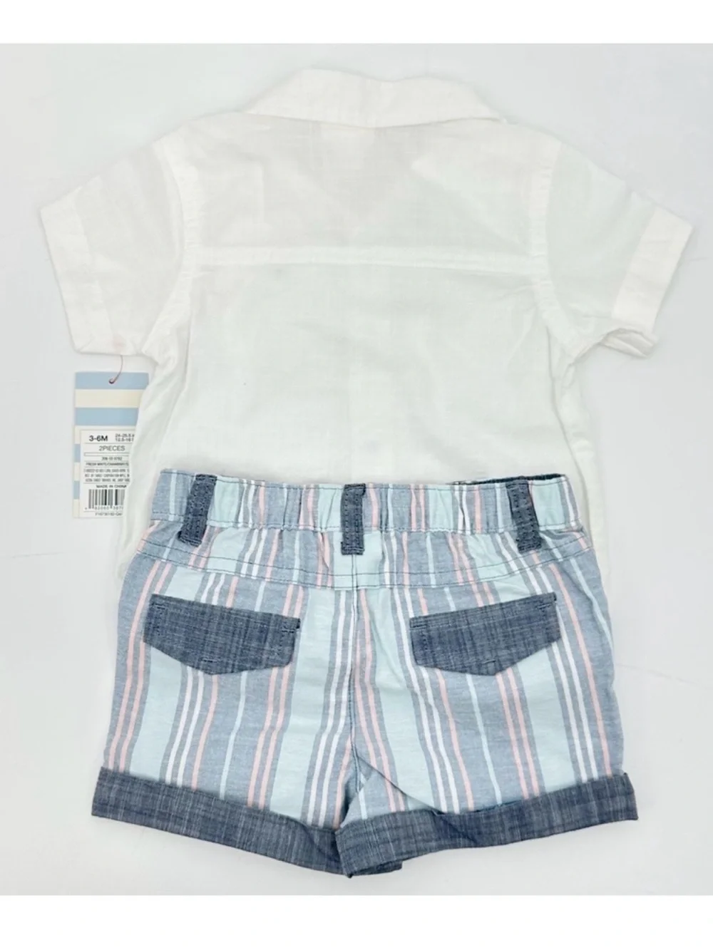 Cat & Jack Baby Boy 2-Piece Outfit Button Down Shirt & Chambray Shorts 3–6M NWT